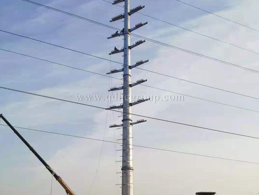 Steel pipe poles for transmission lines